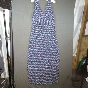 Lilly Pulitzer Blue and White Maxi Dress‎